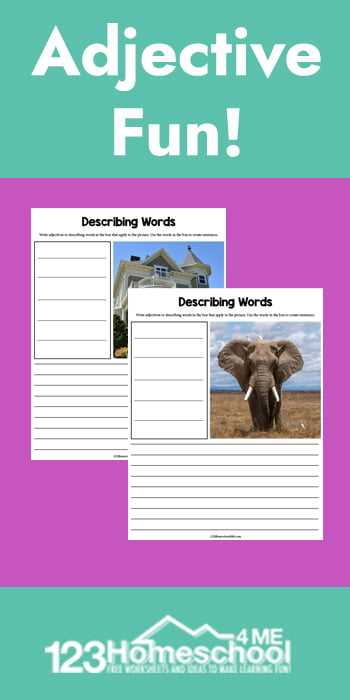 describe picture worksheet