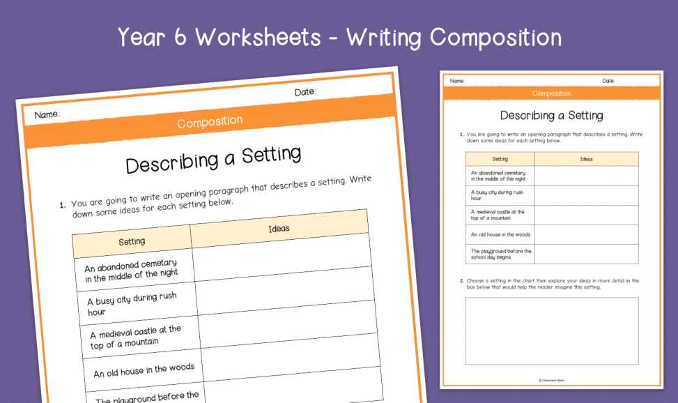 describing a setting worksheet