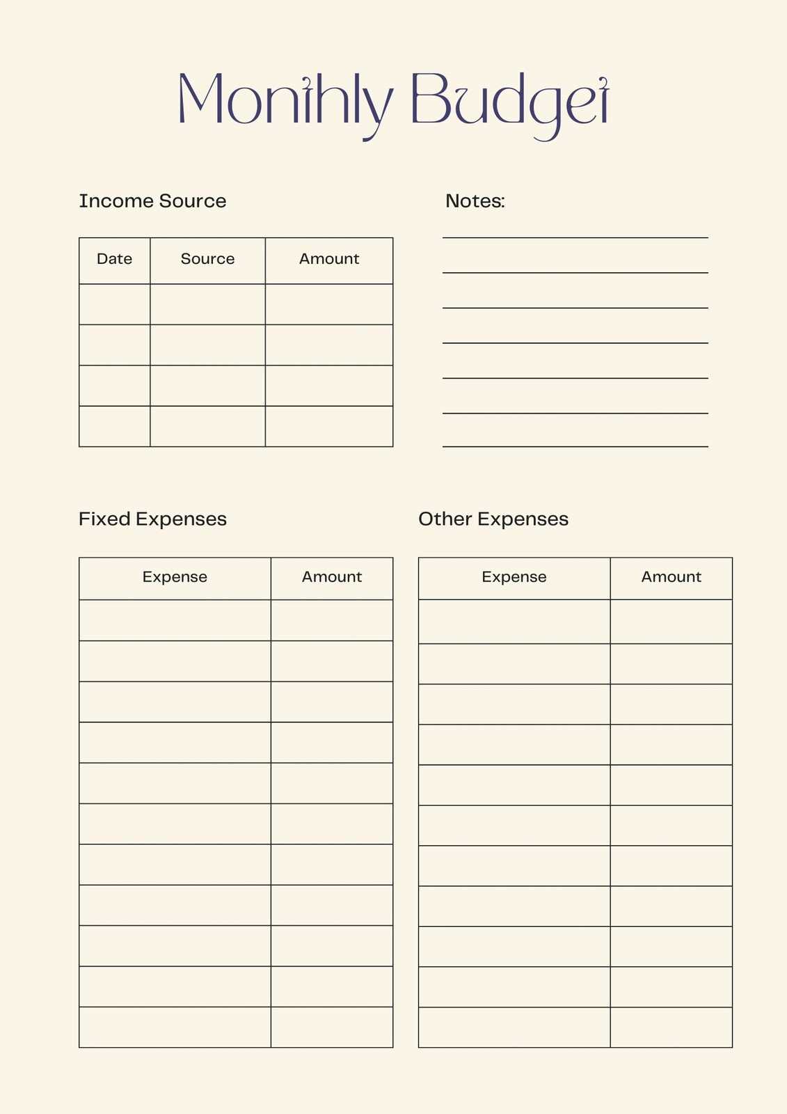 developing a budget worksheet
