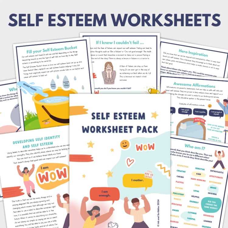 developing self worth and confidence worksheet