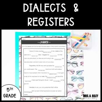 dialect and register worksheets