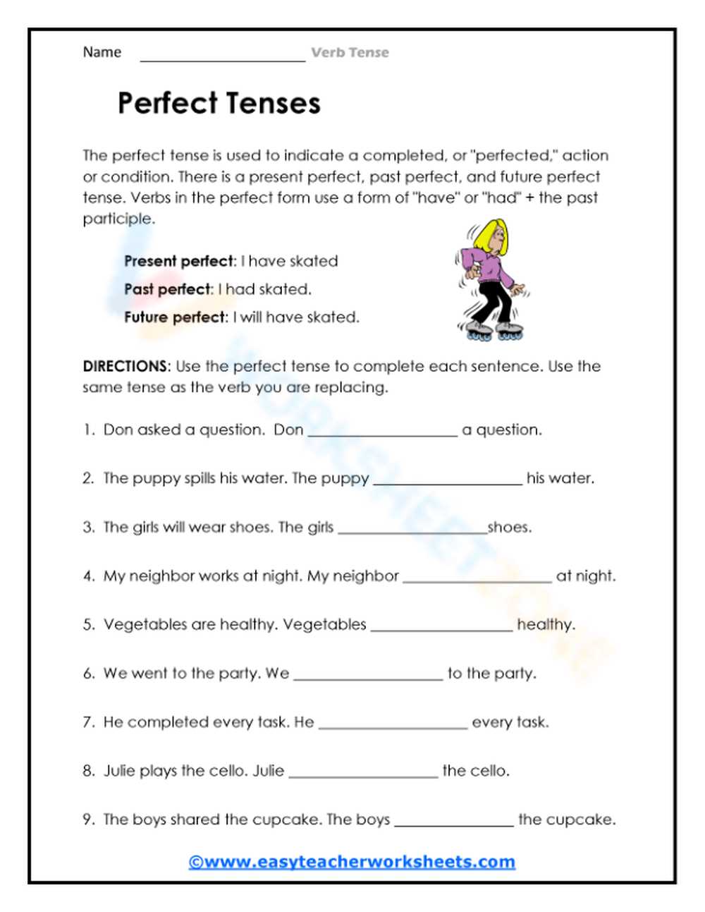 different tenses worksheet