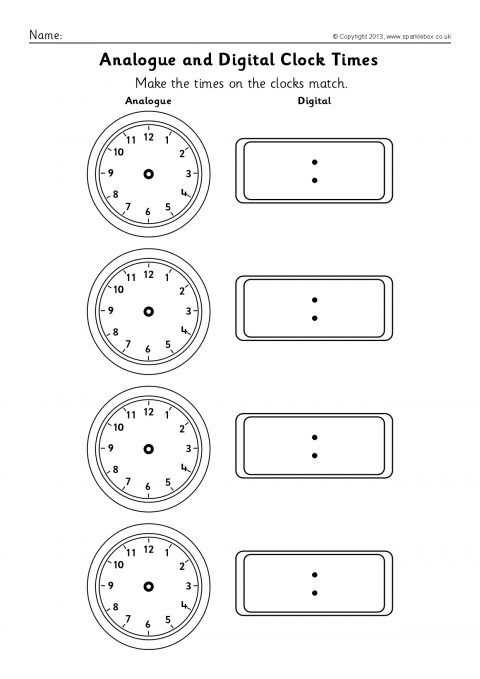 digital clock worksheets year 3