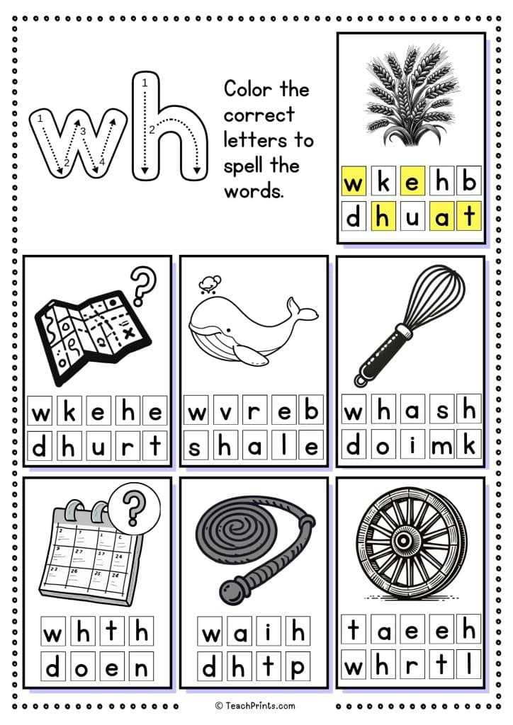 digraph worksheets free printable