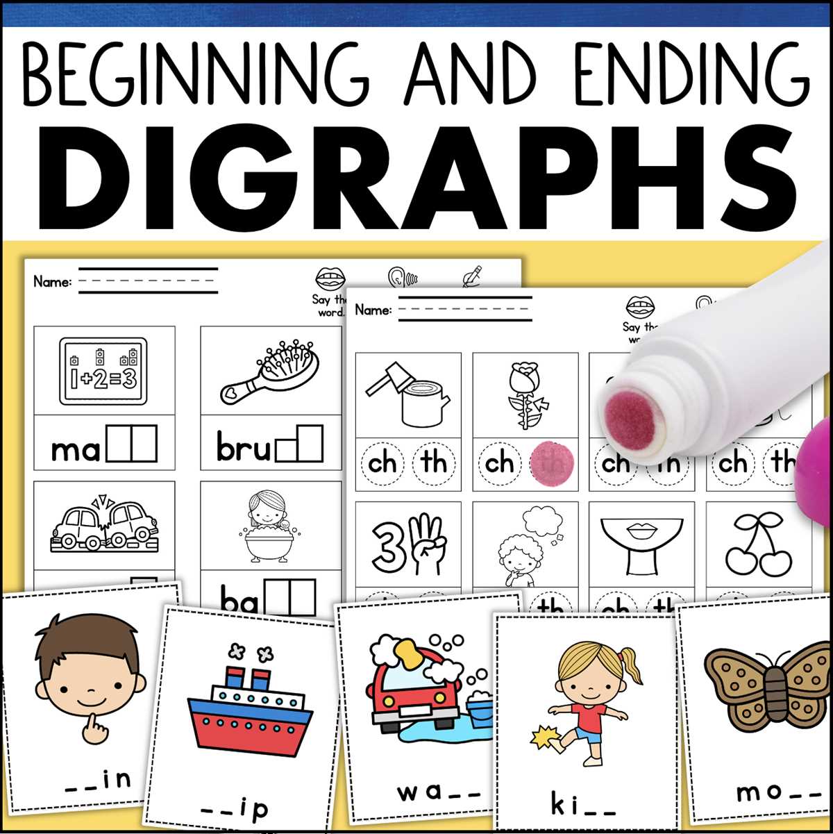 digraphs for kindergarten worksheets