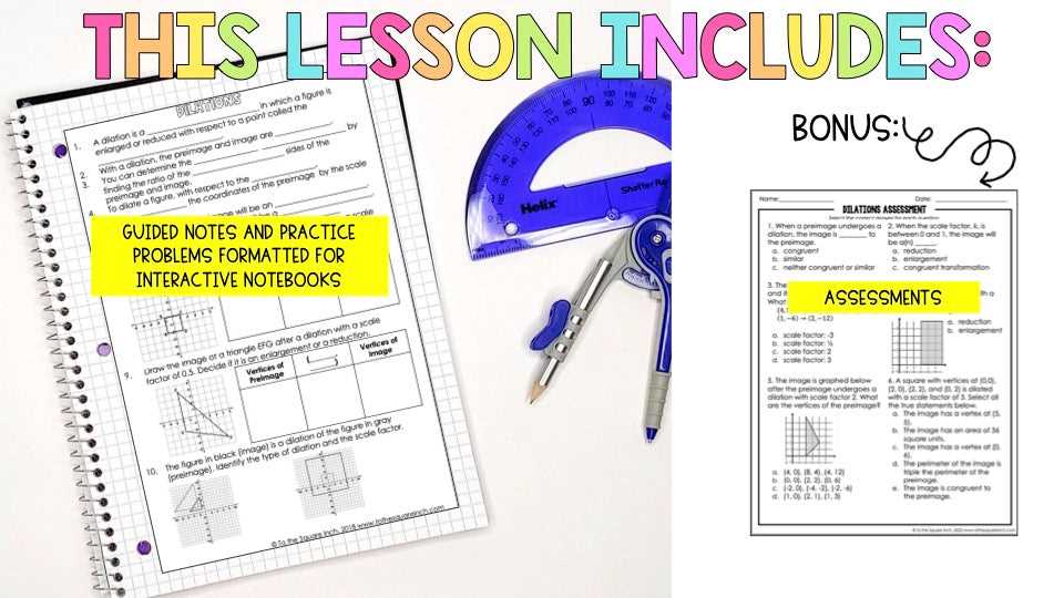 dilations and scale factors   independent practice worksheet