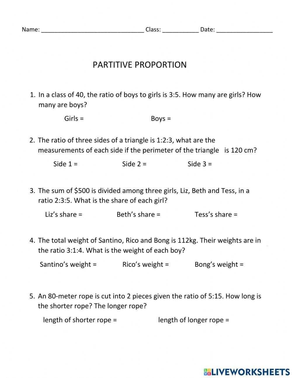 direct inverse and partitive proportion worksheet direct inverse and partitive proportion worksheet