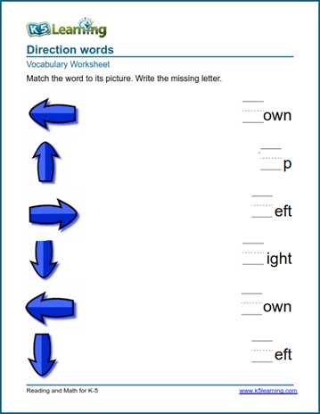 directionality worksheets