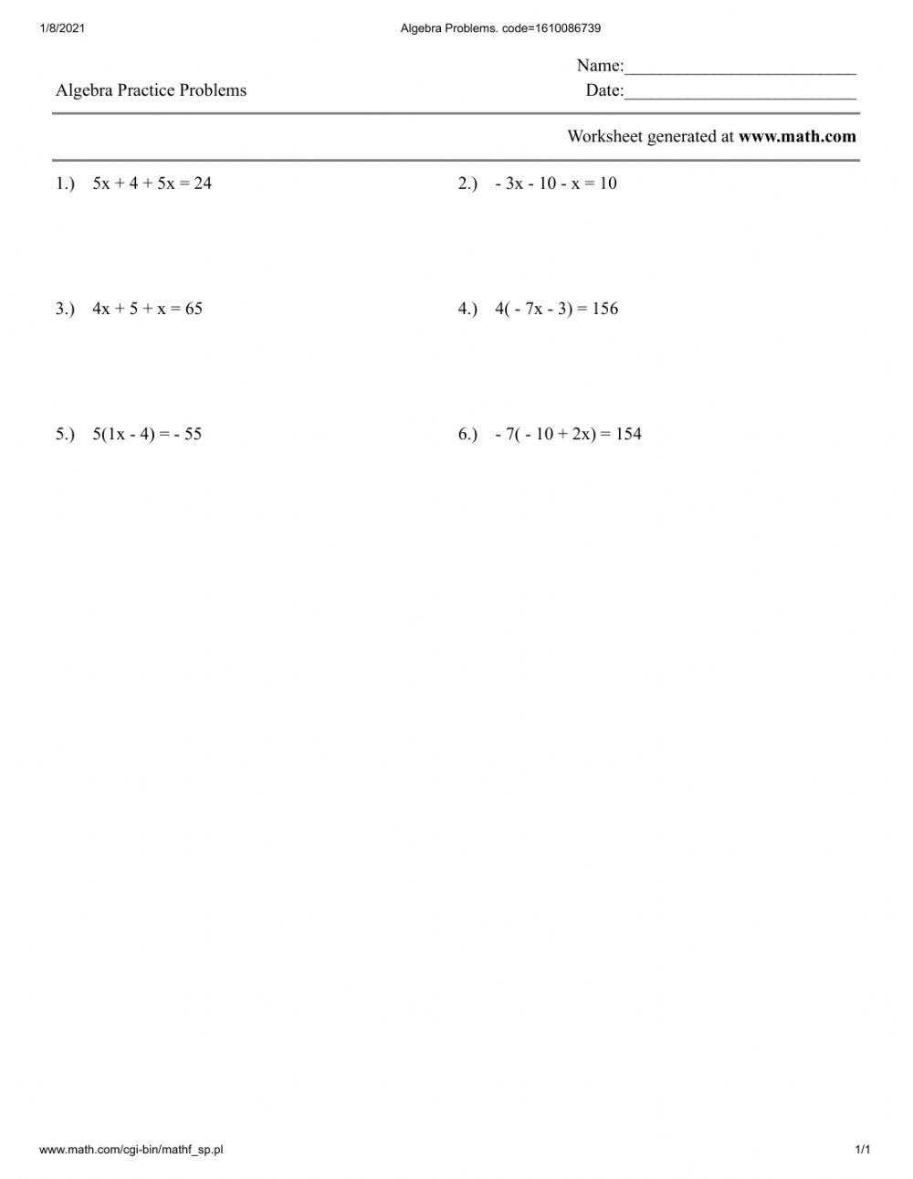 distributive property combining like terms worksheet