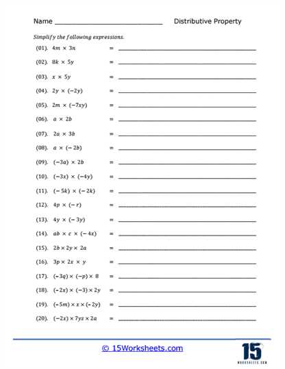distributive property no negatives worksheet