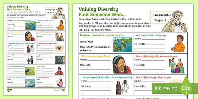 diversity inventory worksheet