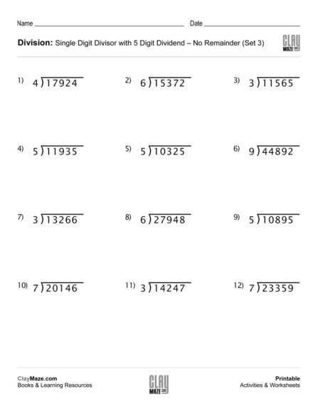 dividing by 7 worksheet