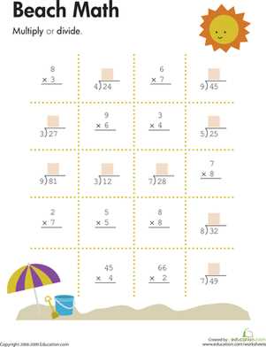 division and multiplication worksheets grade 3