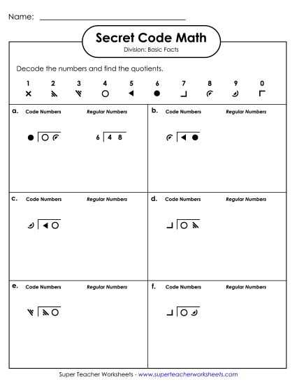 division facts worksheet division facts worksheet