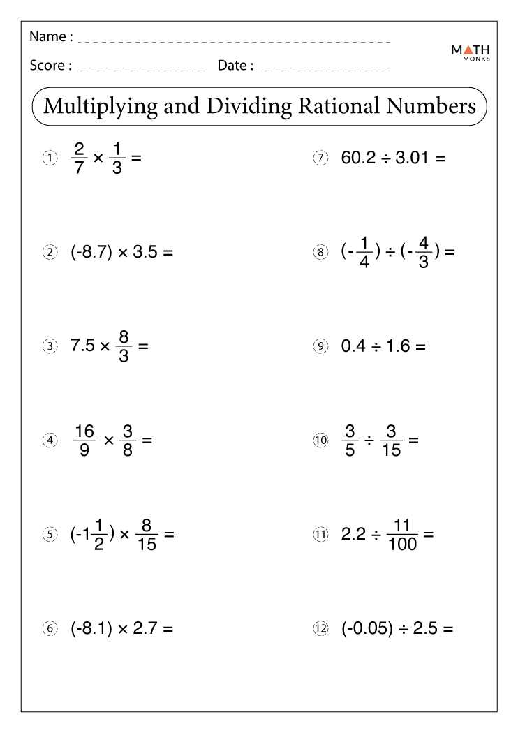 division of rational numbers worksheet