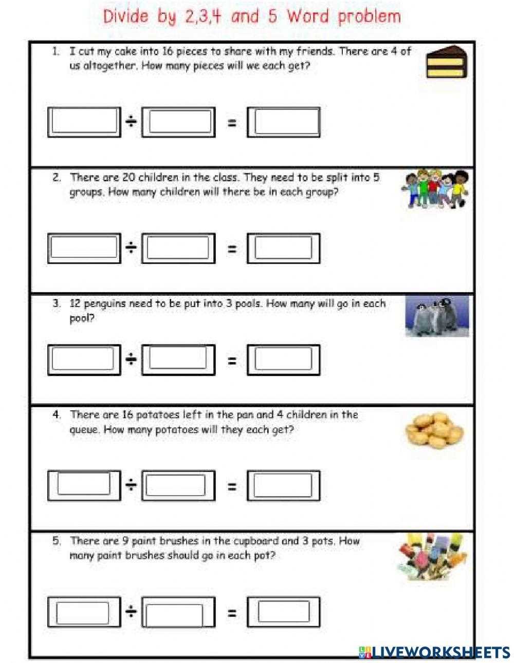 division problem worksheet