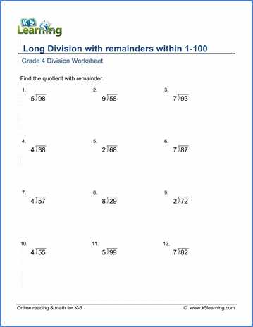 division two digits worksheets