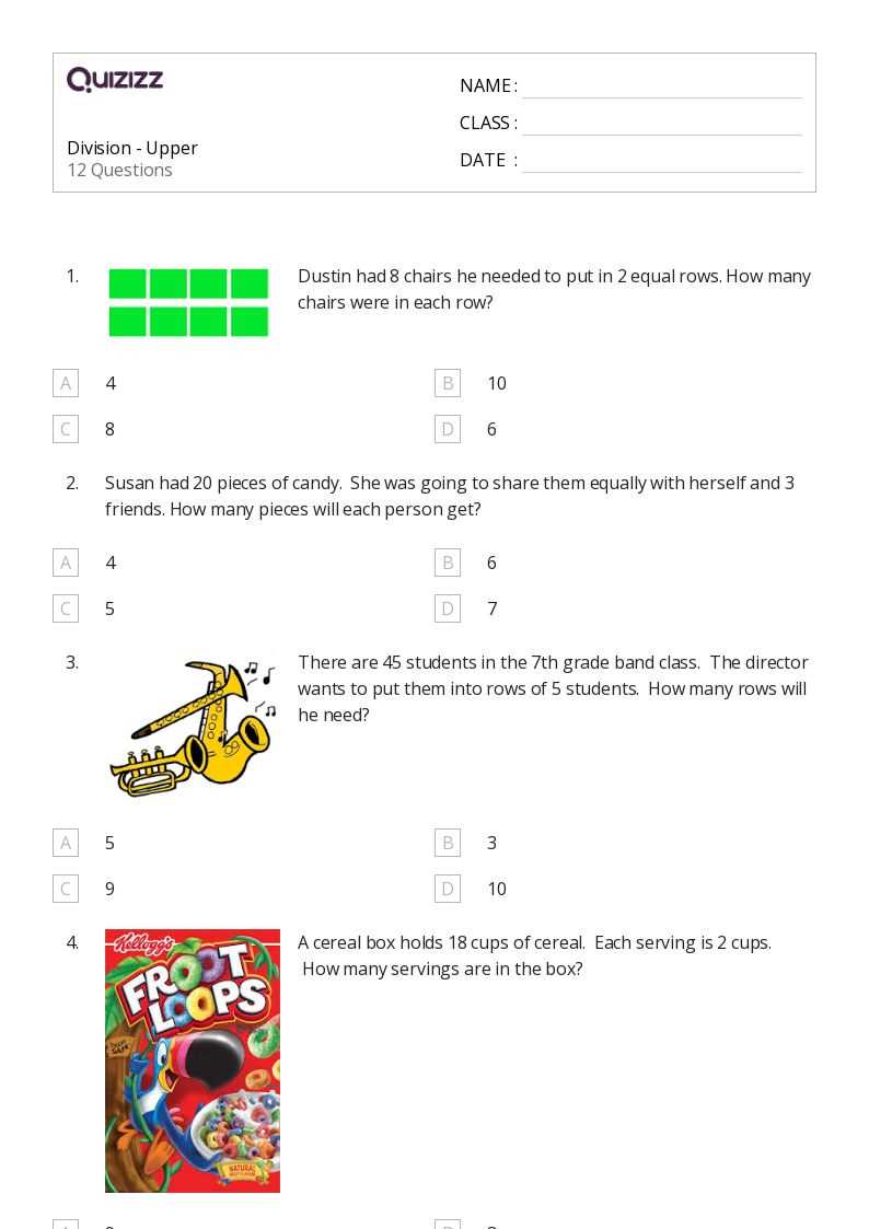 division worksheets grade 1