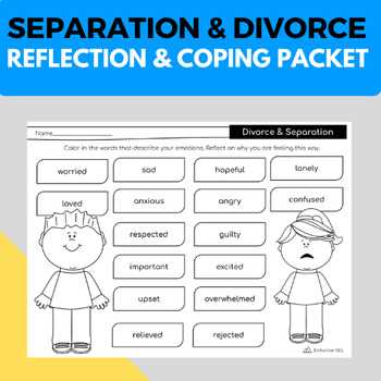divorce worksheets for kids