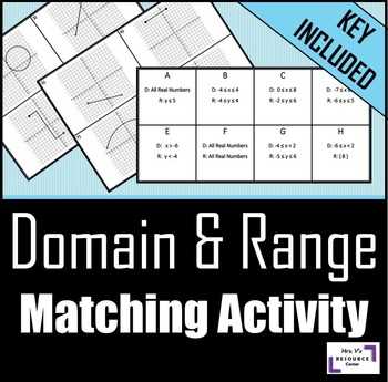 domain and range matching worksheet
