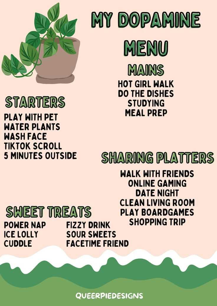 dopamine menu worksheet