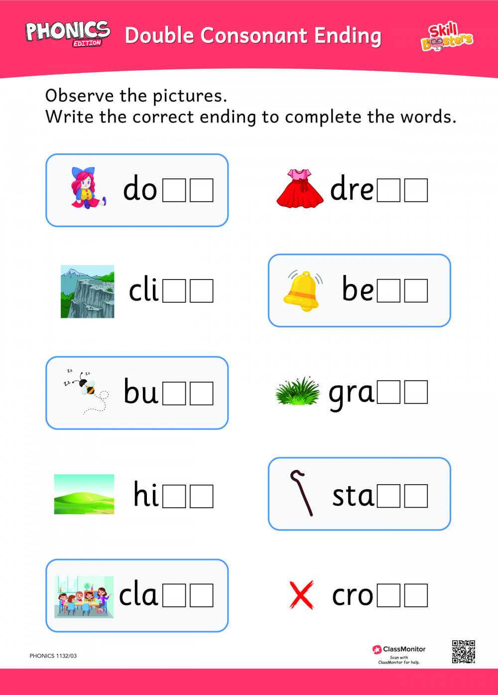 double consonant worksheets for kindergarten