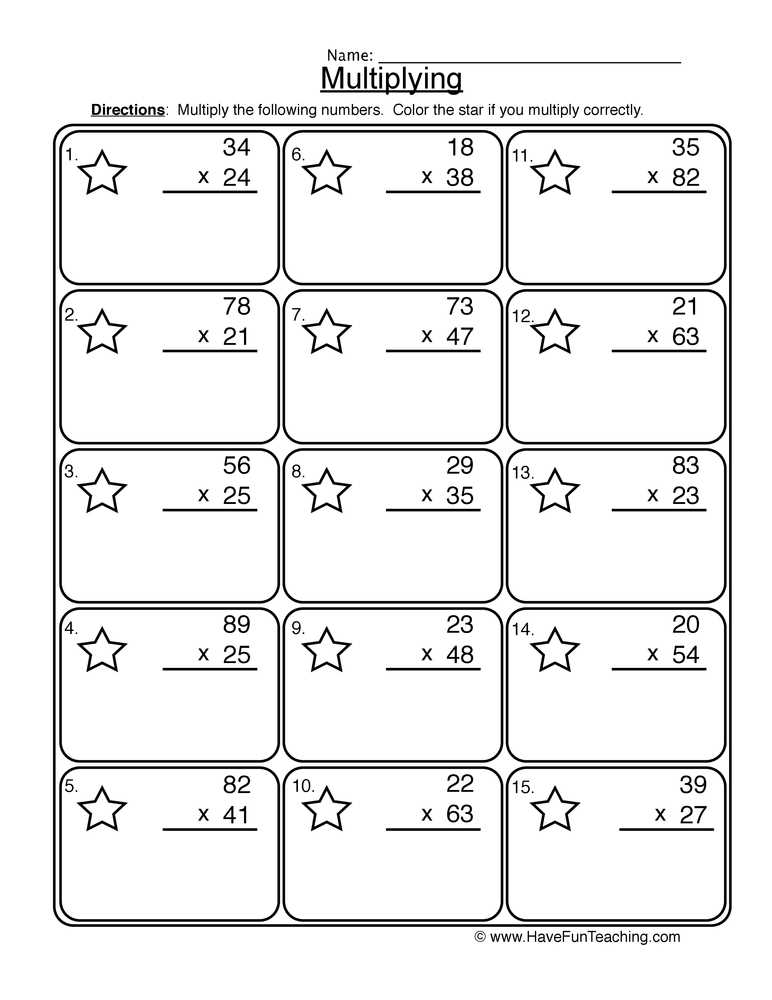 double digit multiplication practice worksheets