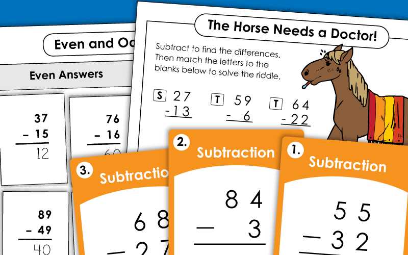 double digit subtraction worksheets without regrouping
