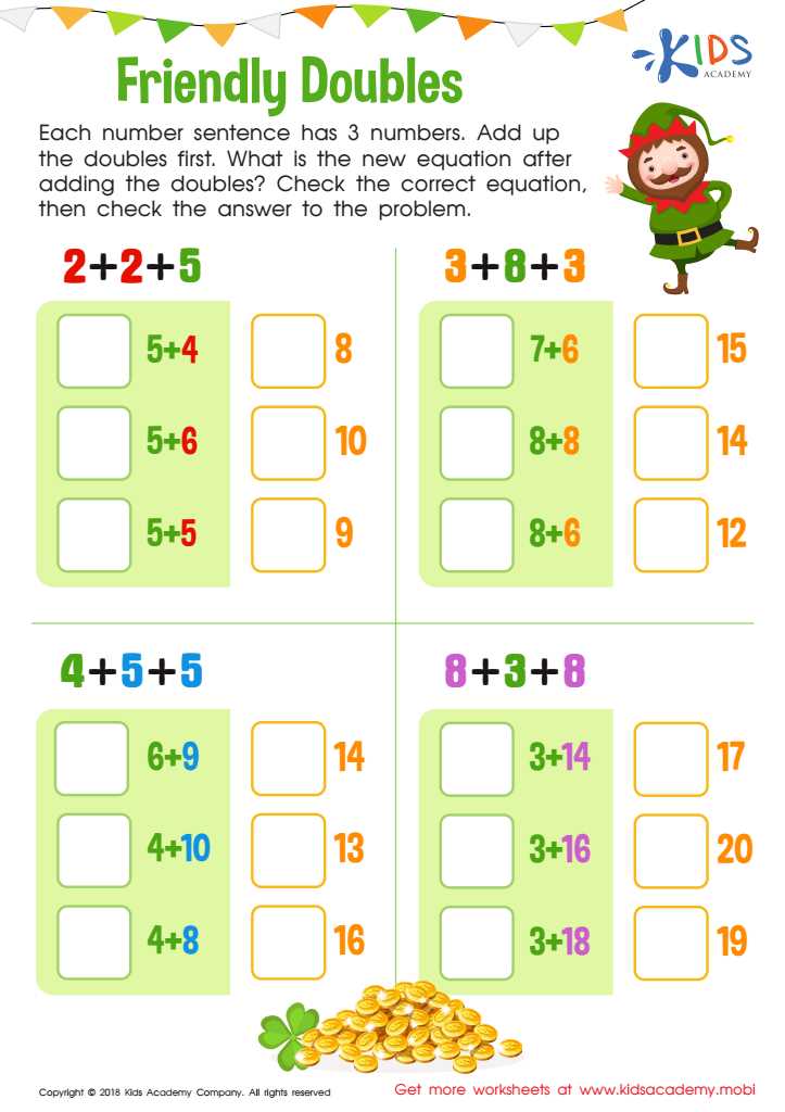 double number worksheet