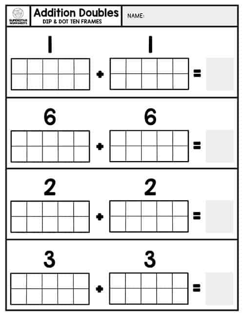 doubles addition facts worksheet