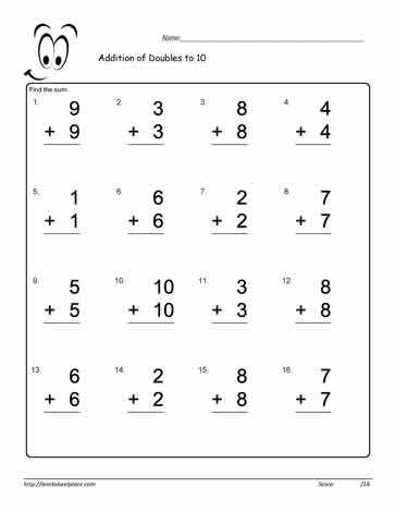 doubles worksheet free