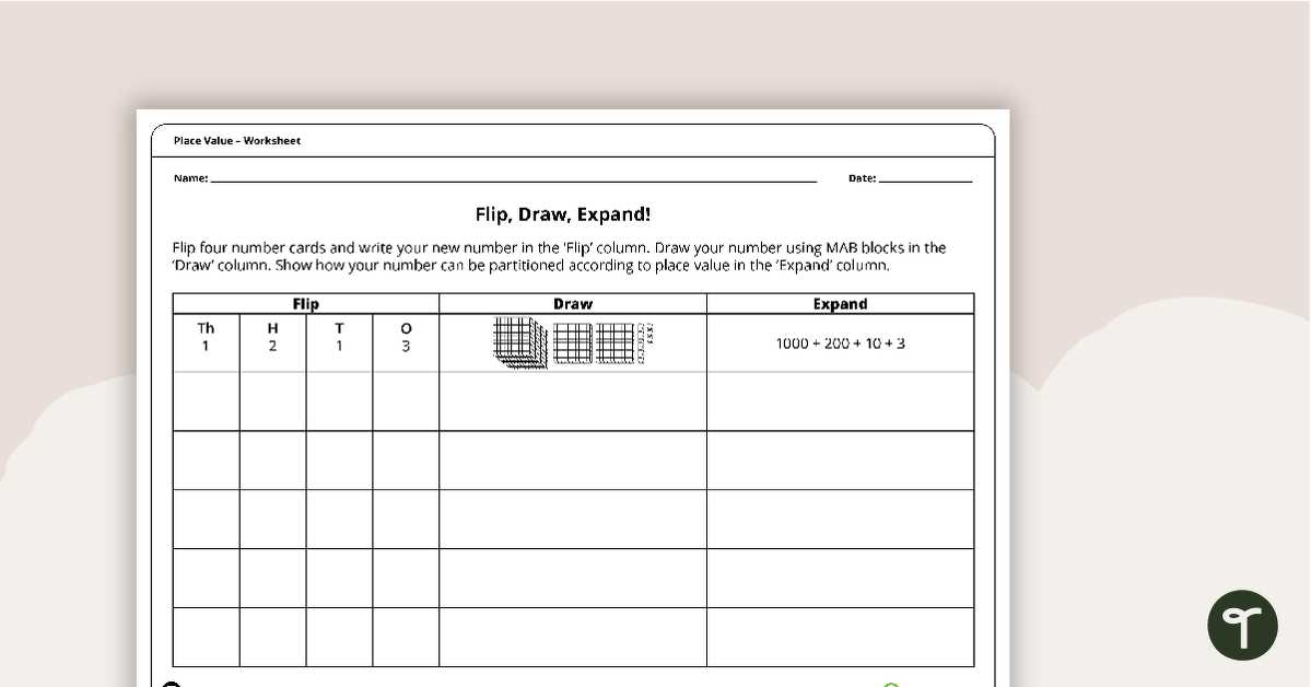 draw the values worksheet
