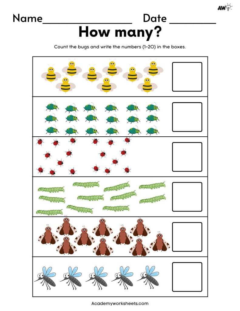 early counting worksheets