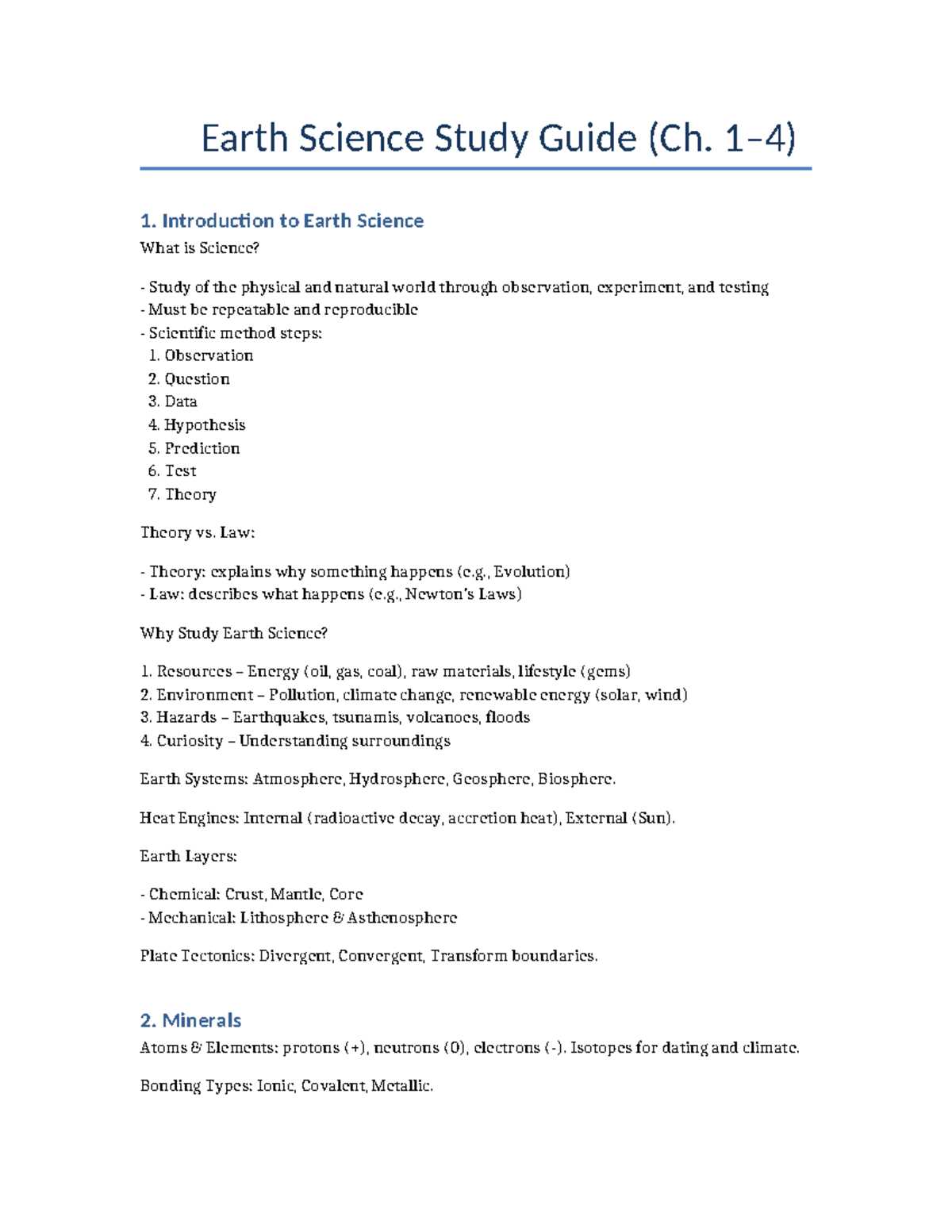 earth science lab practical review worksheet