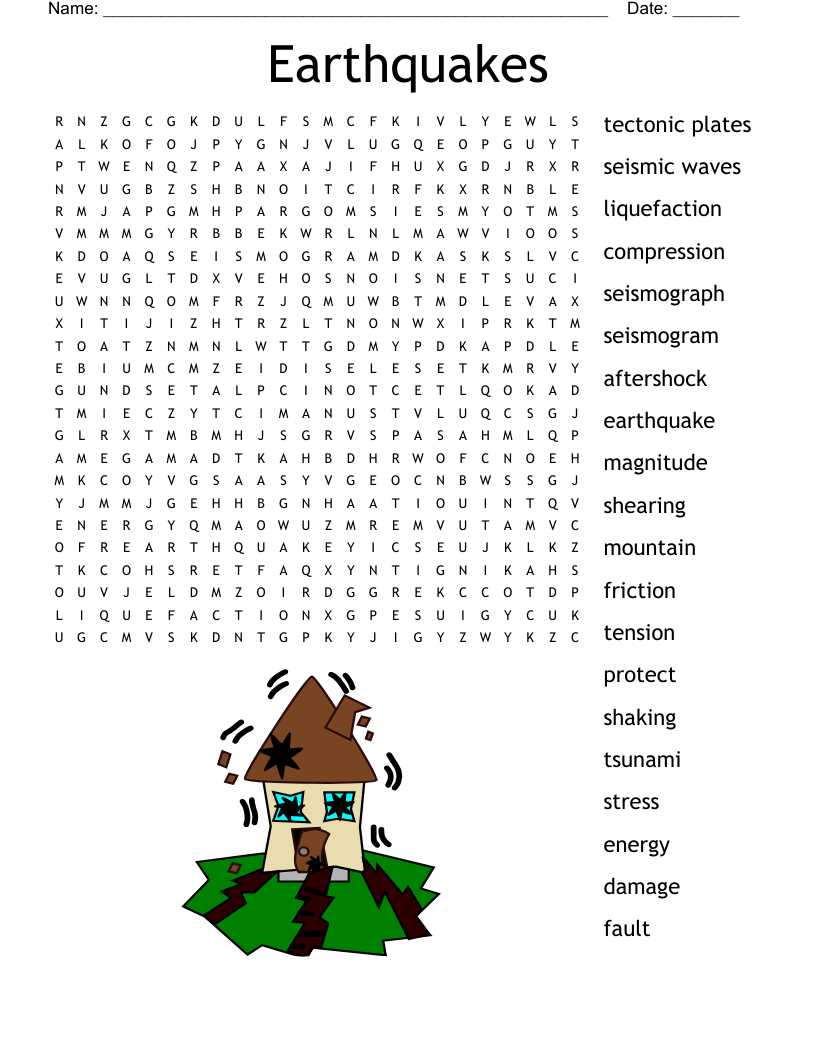 earthquake worksheets elementary