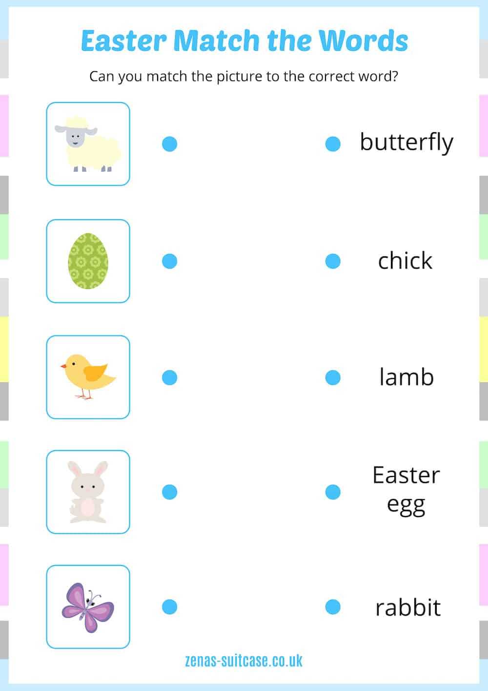 easter matching worksheets