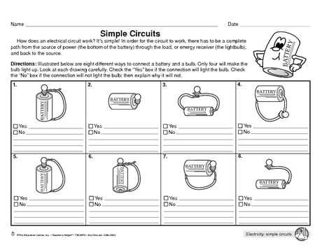 easy electricity worksheets