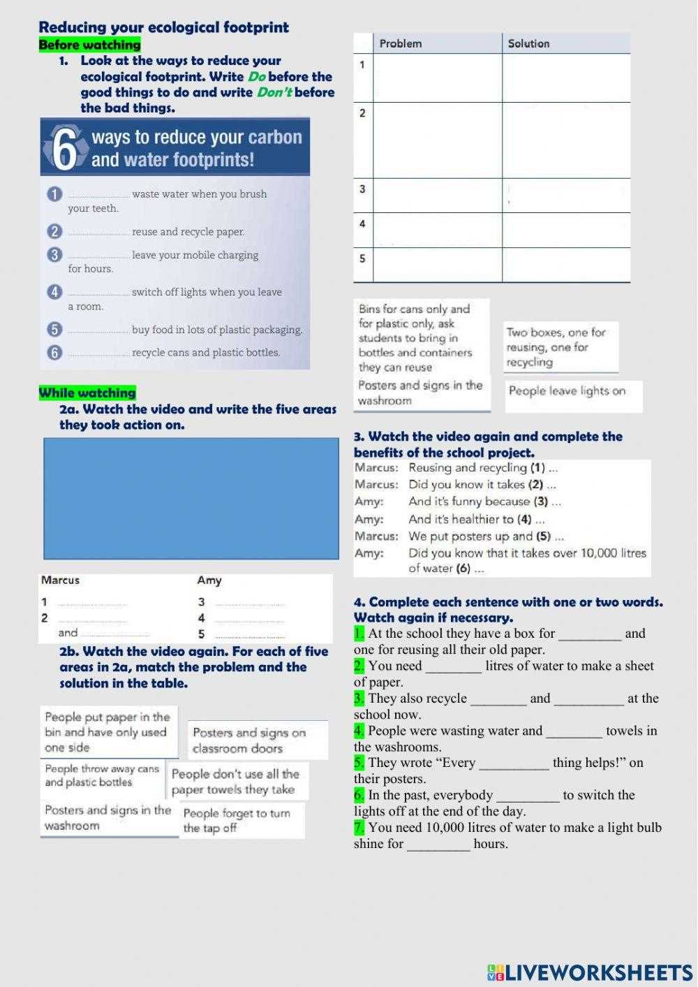 ecological footprint worksheet