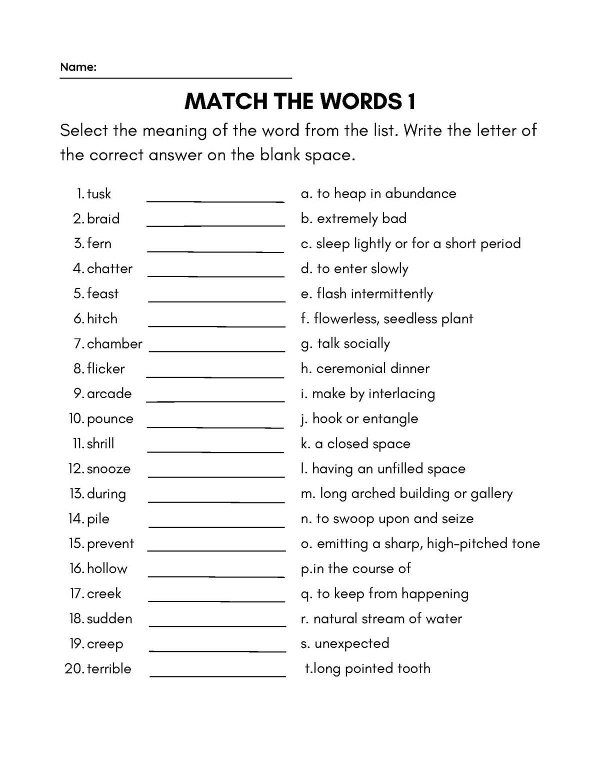 editable vocabulary worksheets