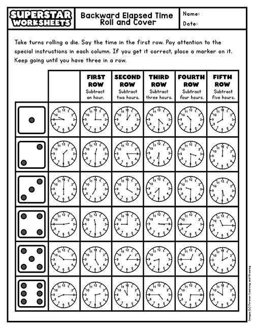 elapsed time worksheet