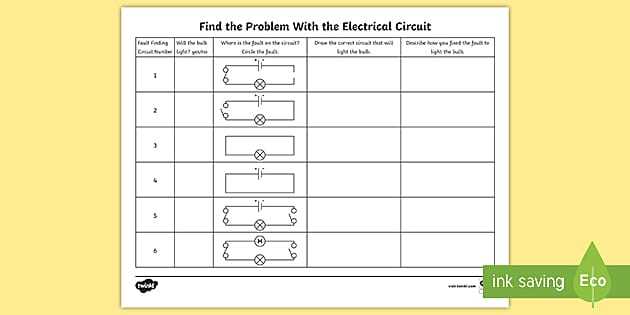 electrical circuit worksheet