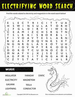 electricity worksheets for kids