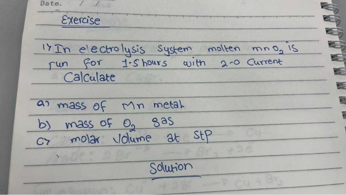 electrolysis calculations worksheet