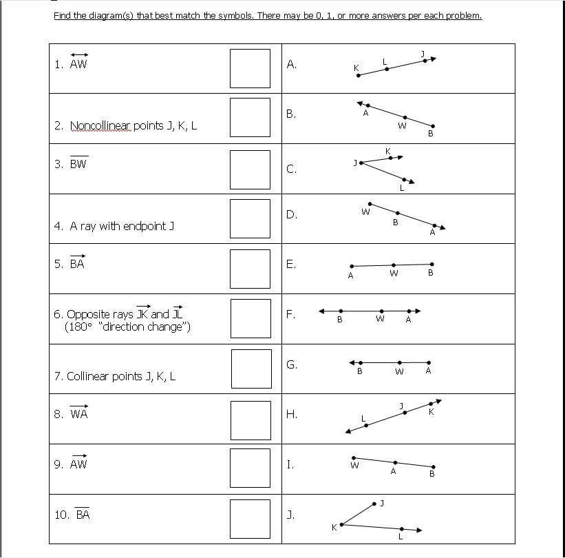 elementary geometry worksheets