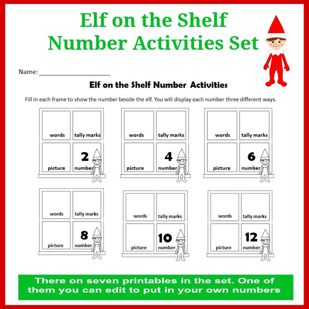 elf on the shelf worksheets