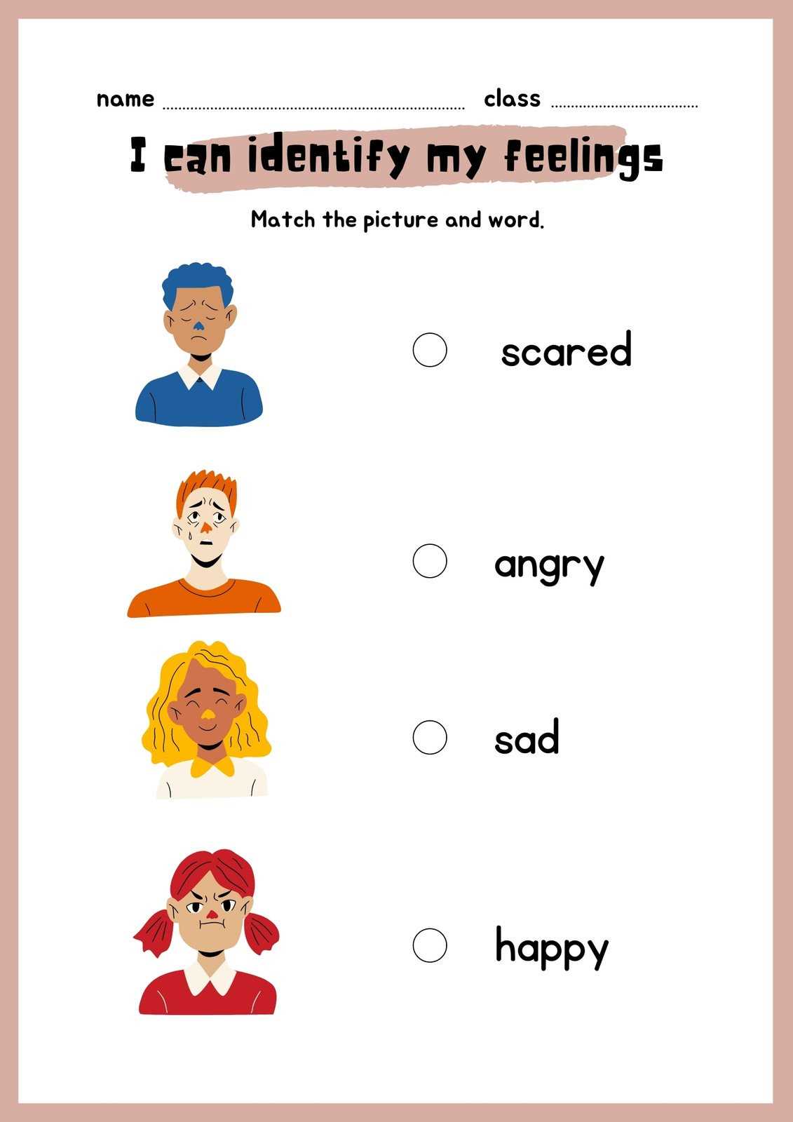 emotion awareness worksheet
