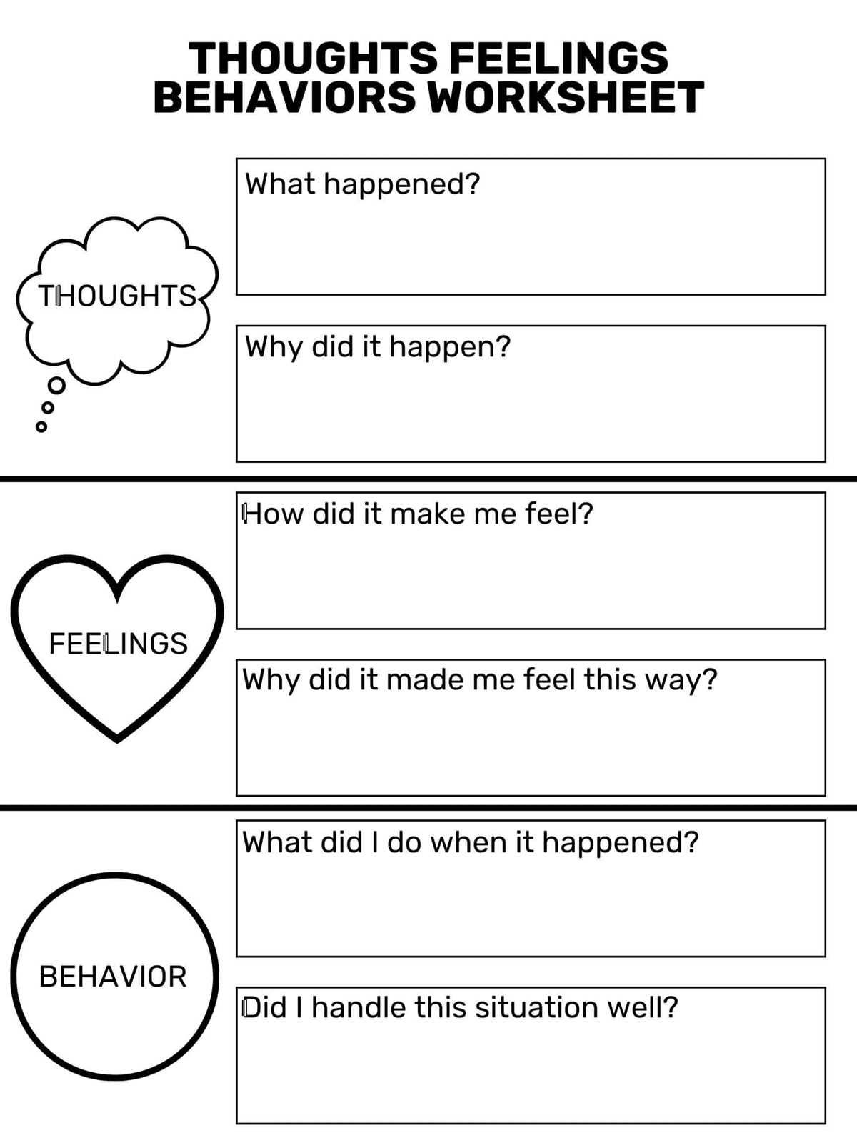 emotion awareness worksheet