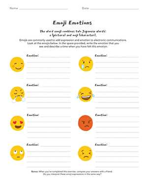 emotional mapping worksheet