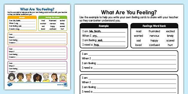 emotional worksheets for students