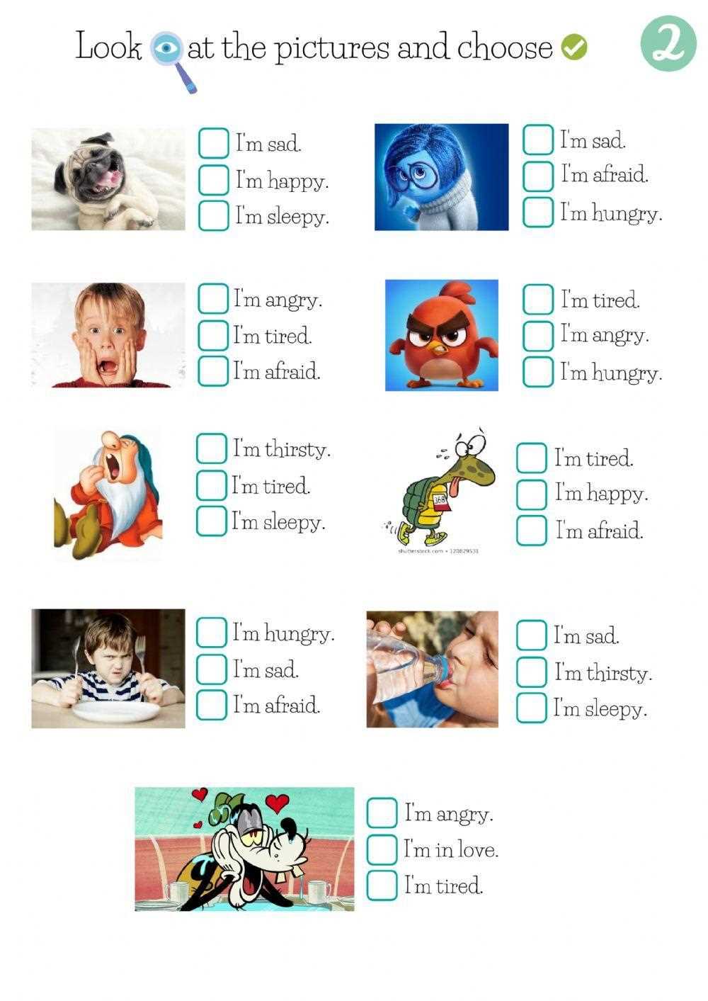 emotions live worksheet